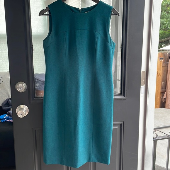Kasper 4P green suiting sheath dress in excellent condition - Picture 1 of 4